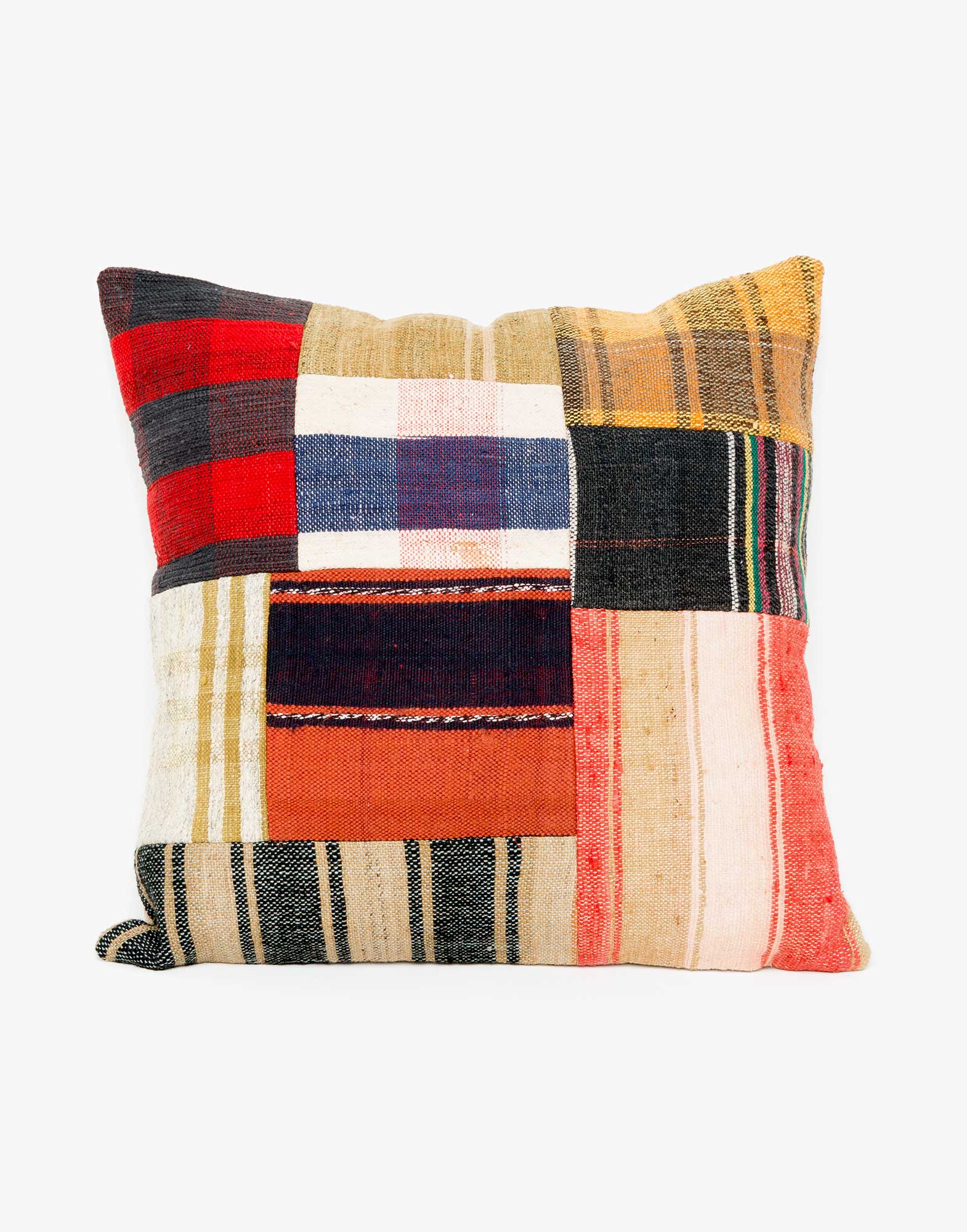 Handwoven Vintage Kilim Patchwork Pillow