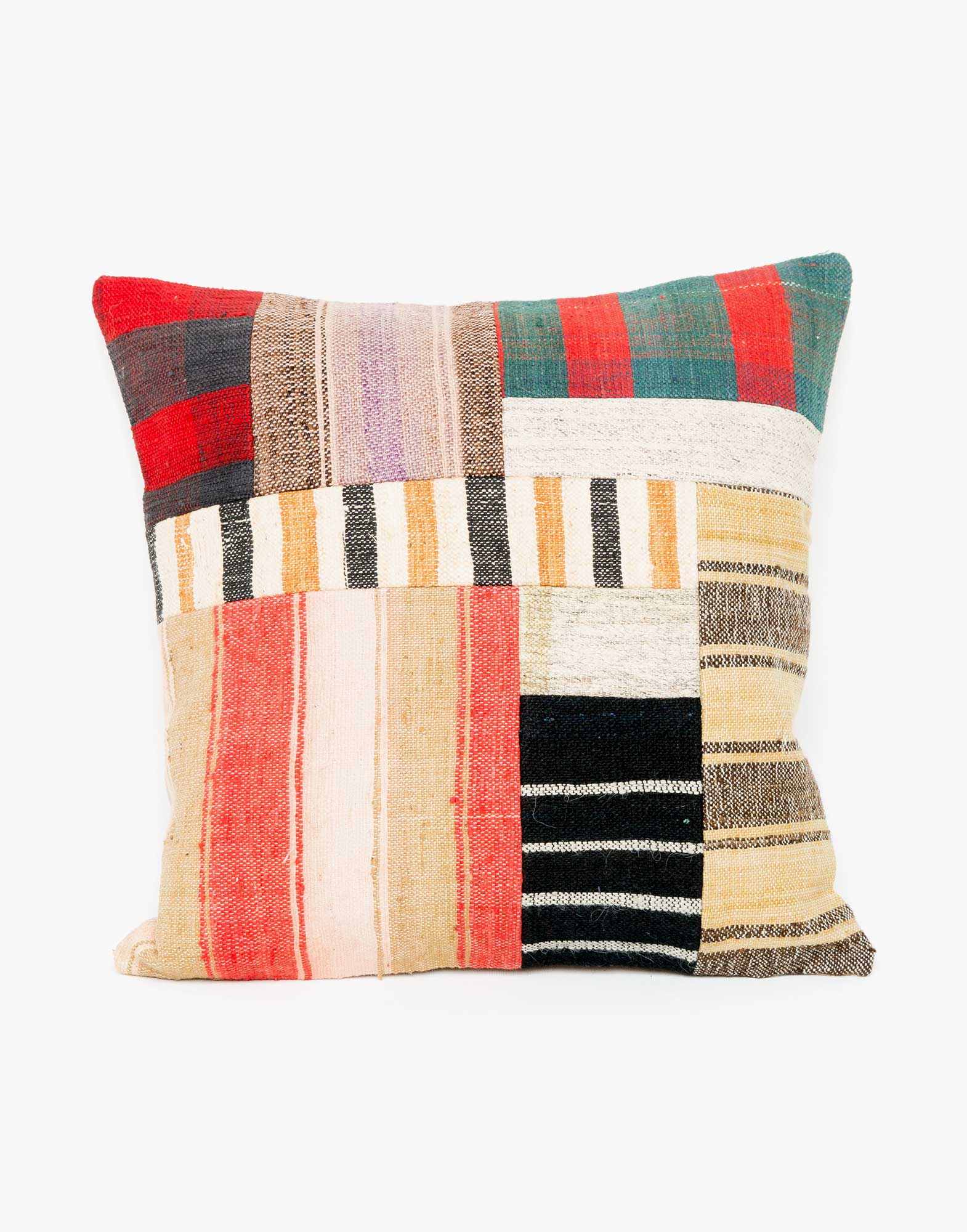 Handwoven Vintage Kilim Patchwork Pillow