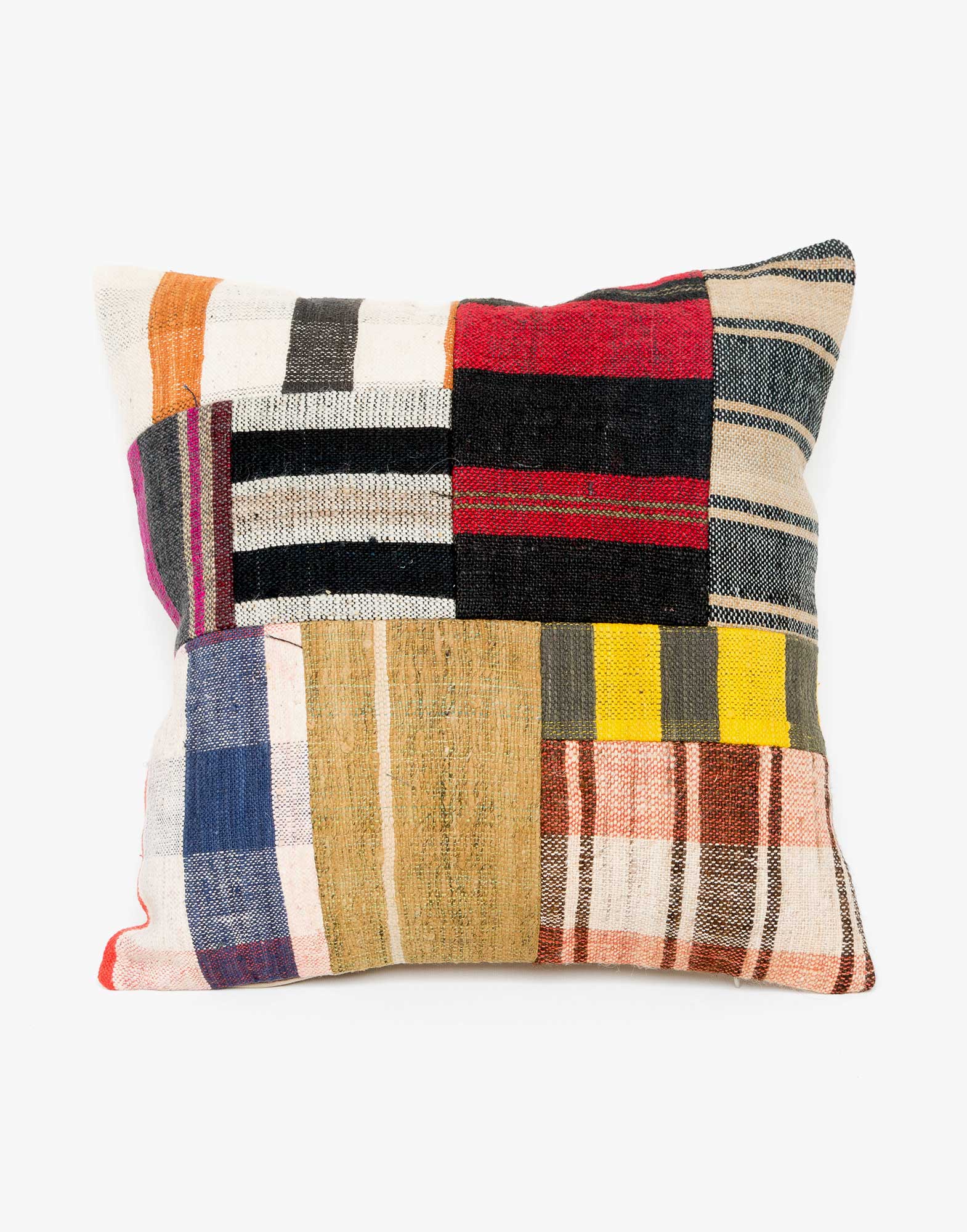 Handwoven Vintage Kilim Patchwork Pillow