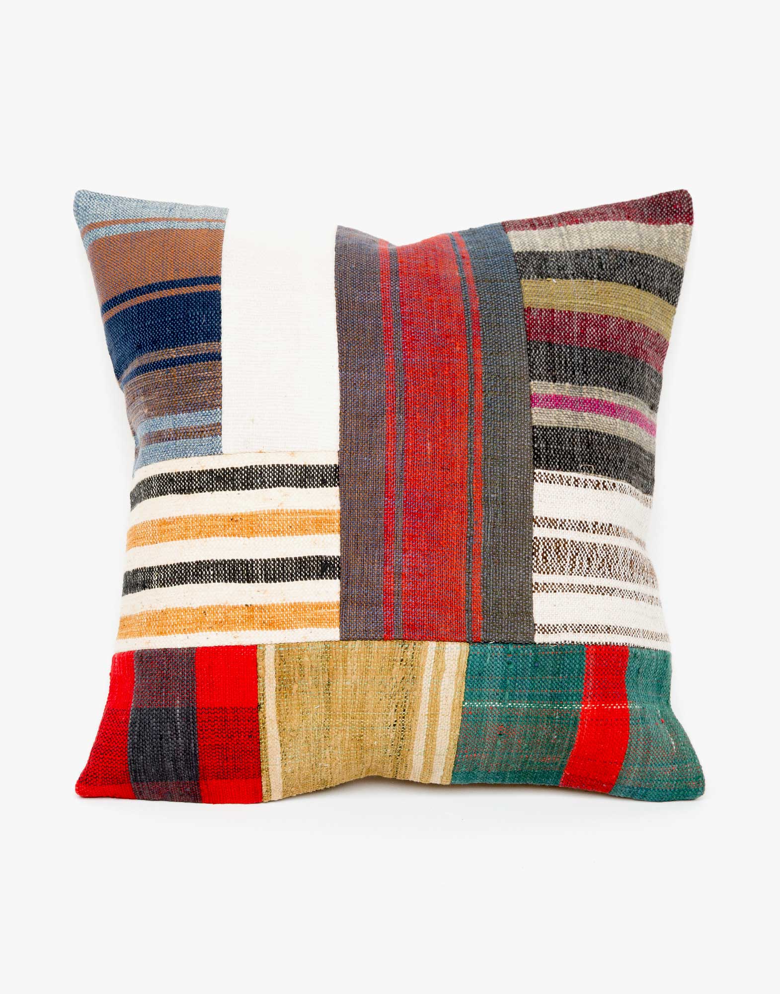 Handwoven Vintage Kilim Patchwork Pillow