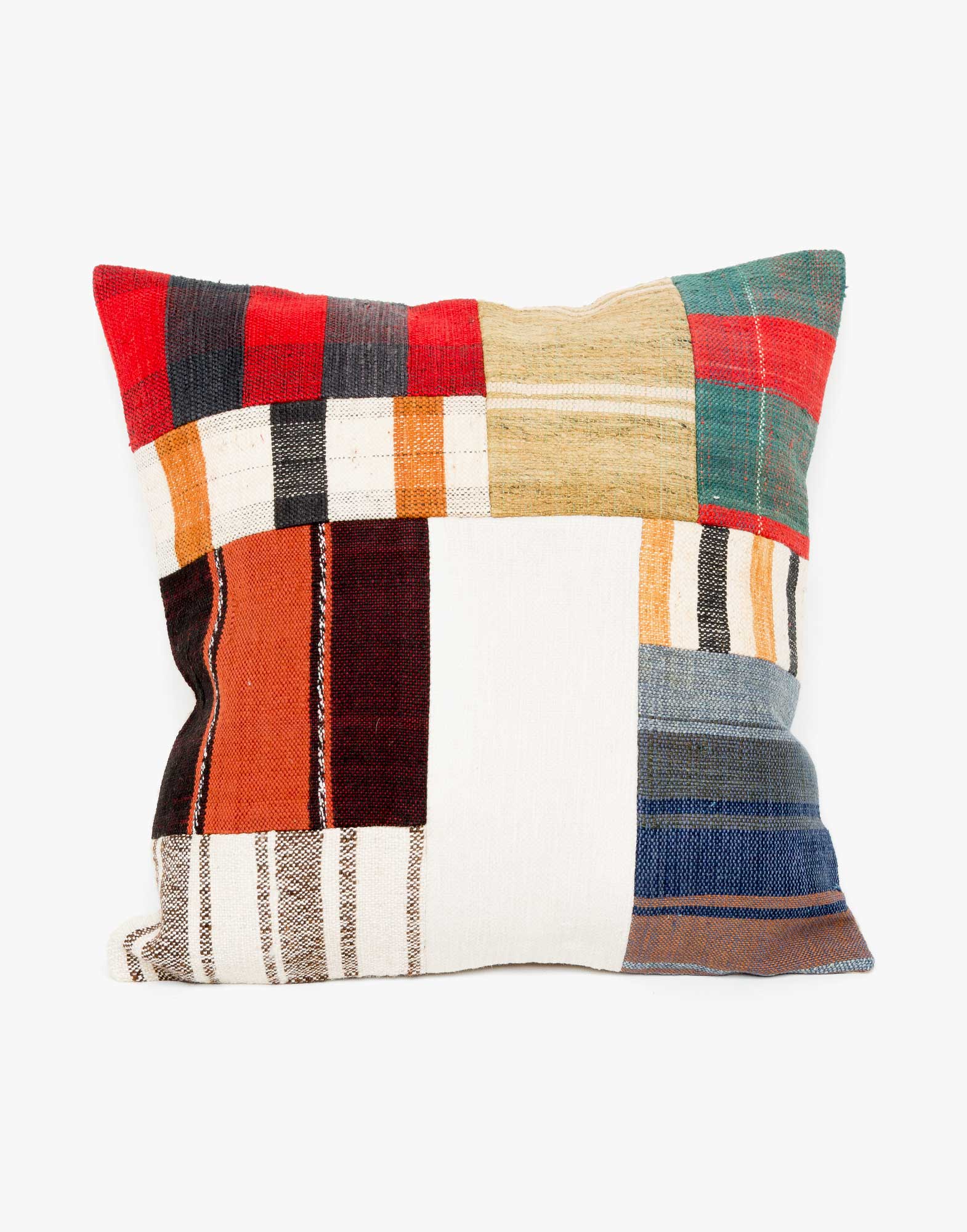 Handwoven Vintage Kilim Patchwork Pillow