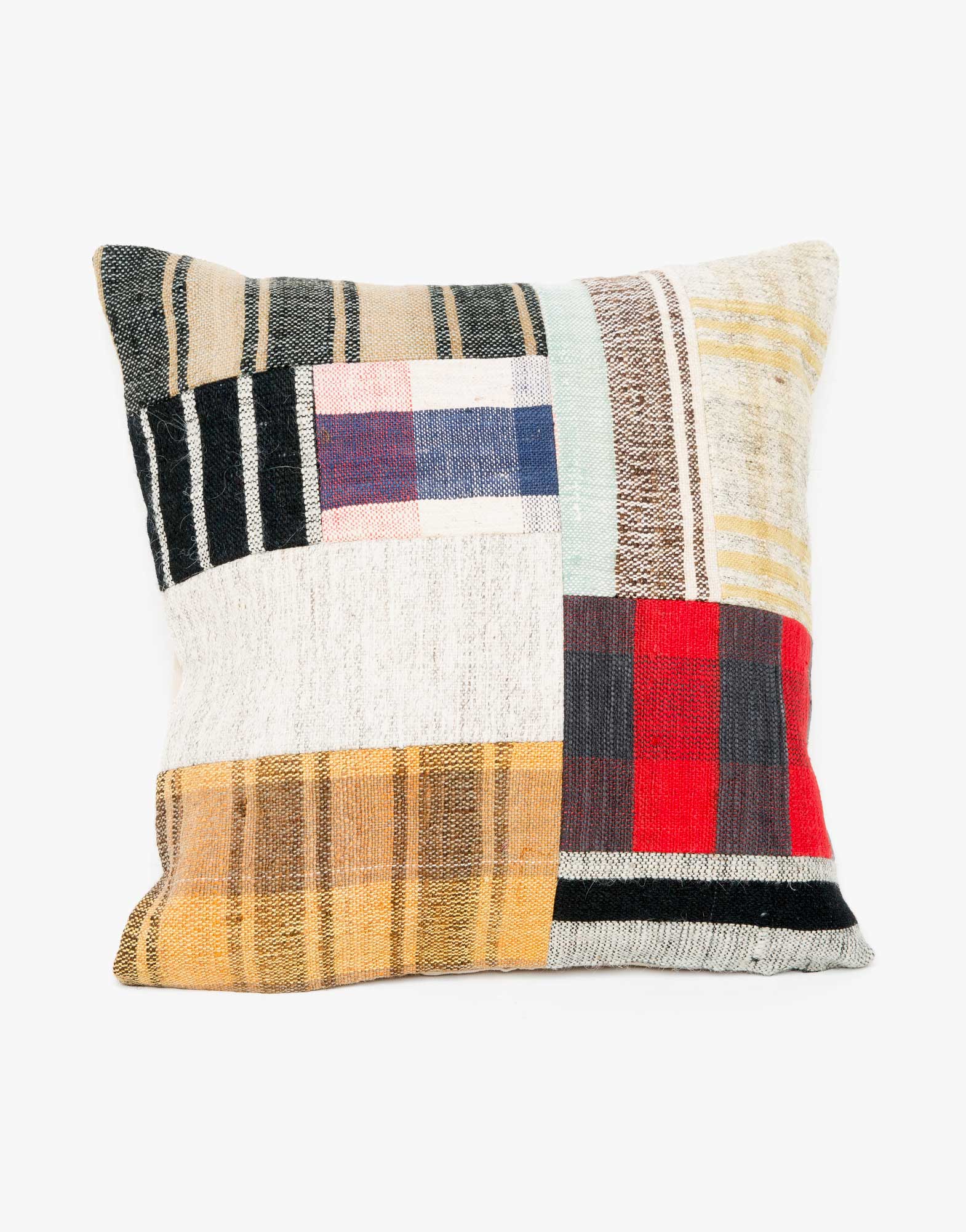 Handwoven Vintage Kilim Patchwork Pillow