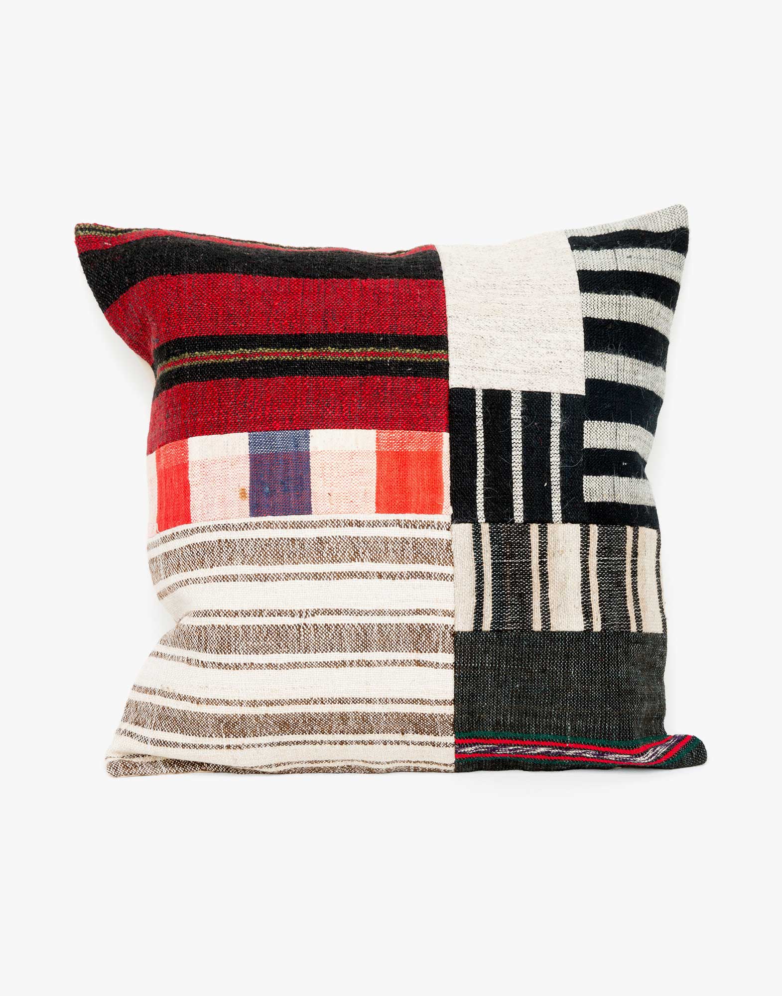 Handwoven Vintage Kilim Patchwork Pillow