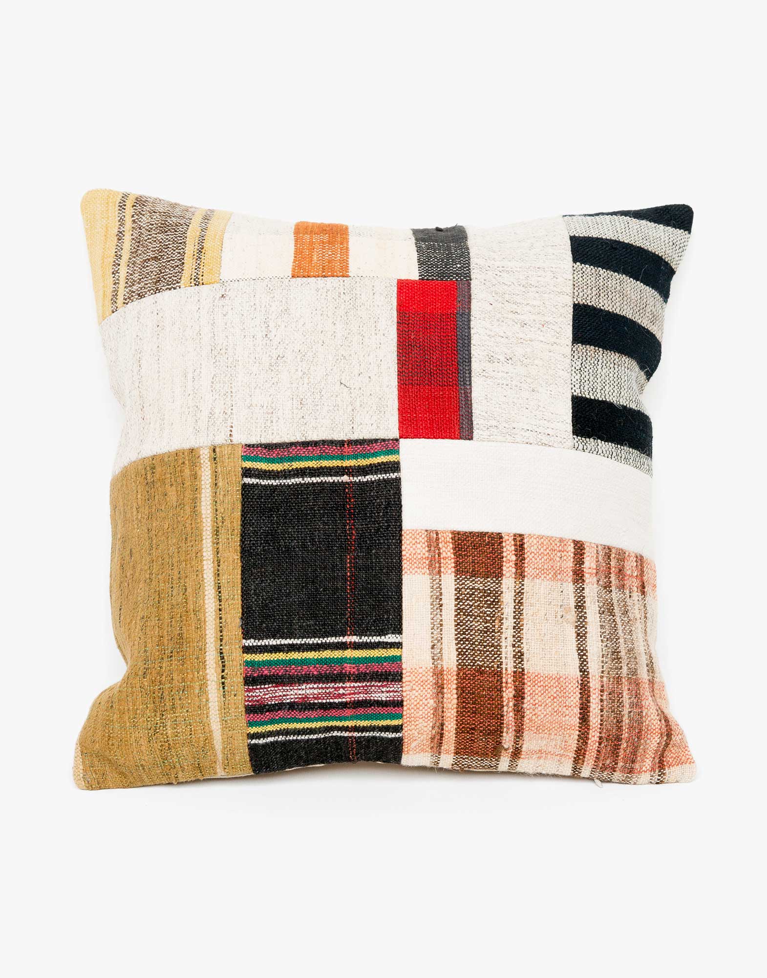 Handwoven Vintage Kilim Patchwork Pillow