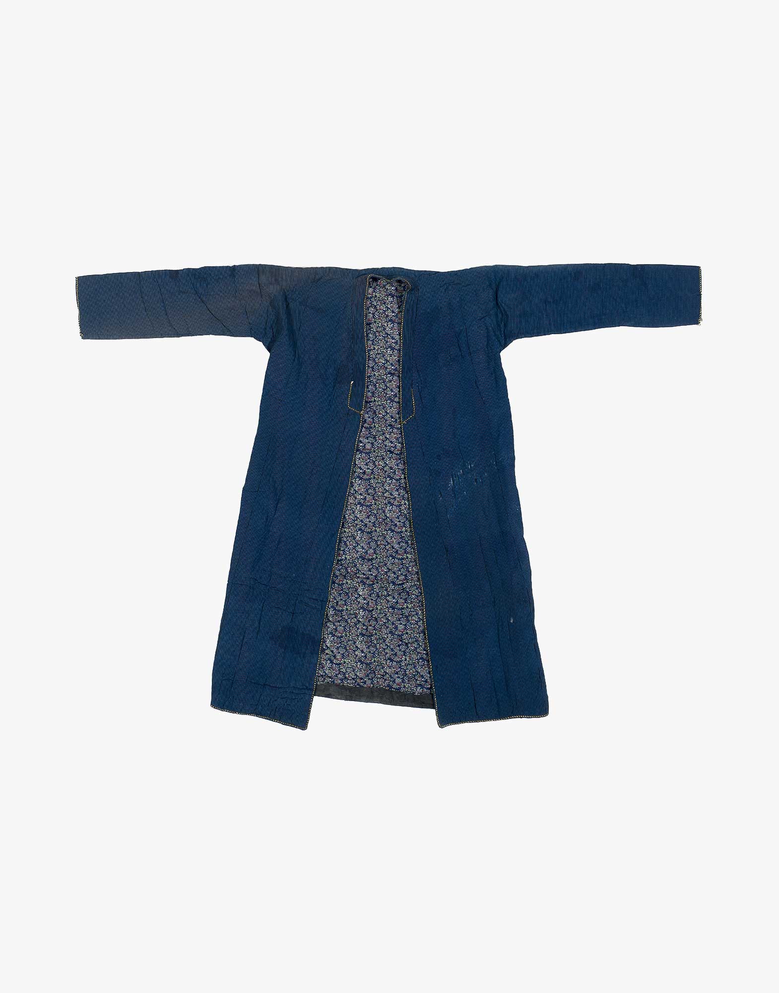 Central Asian Turcoman Silk And Cotton Kaftan Robe