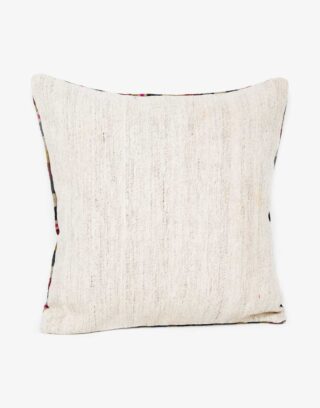 Handwoven Vintage Kilim and Ikat Patchwork Pillow