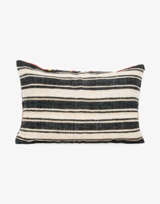 Handwoven Vintage Kilim and Ikat Patchwork Pillow