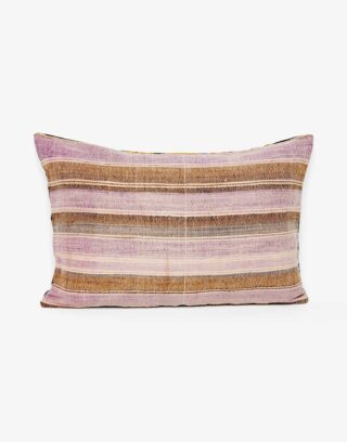 Handwoven Vintage Kilim and Ikat Patchwork Pillow