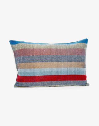 Handwoven Vintage Kilim and Ikat Patchwork Pillow