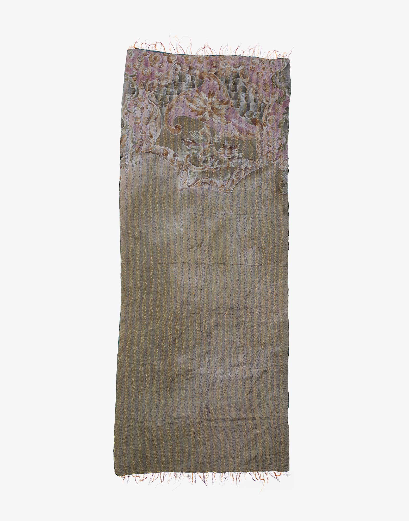 Vintage Colorful West Bengal Kantha Embroidery