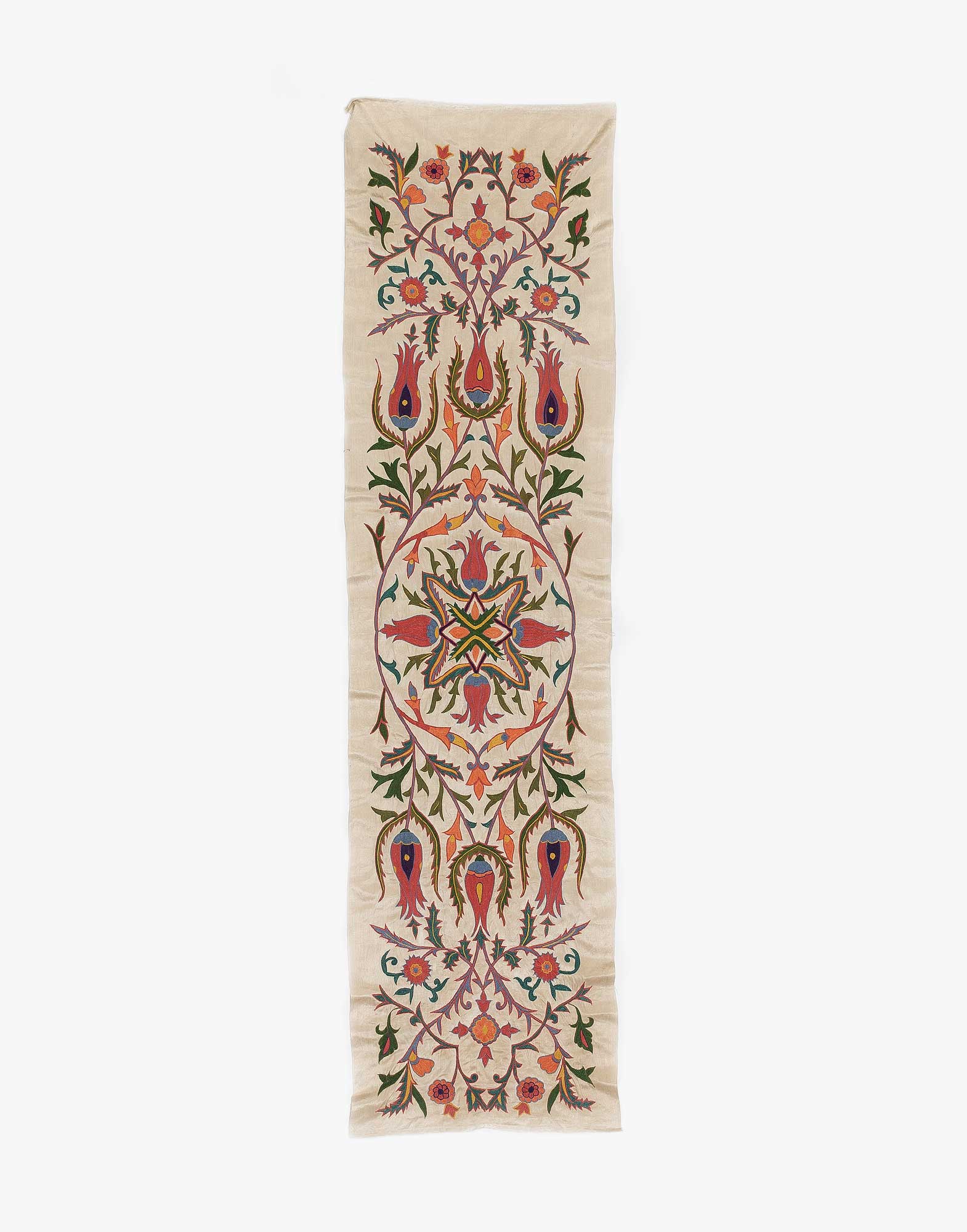Uzbek Suzani Embroidered Silk Textile