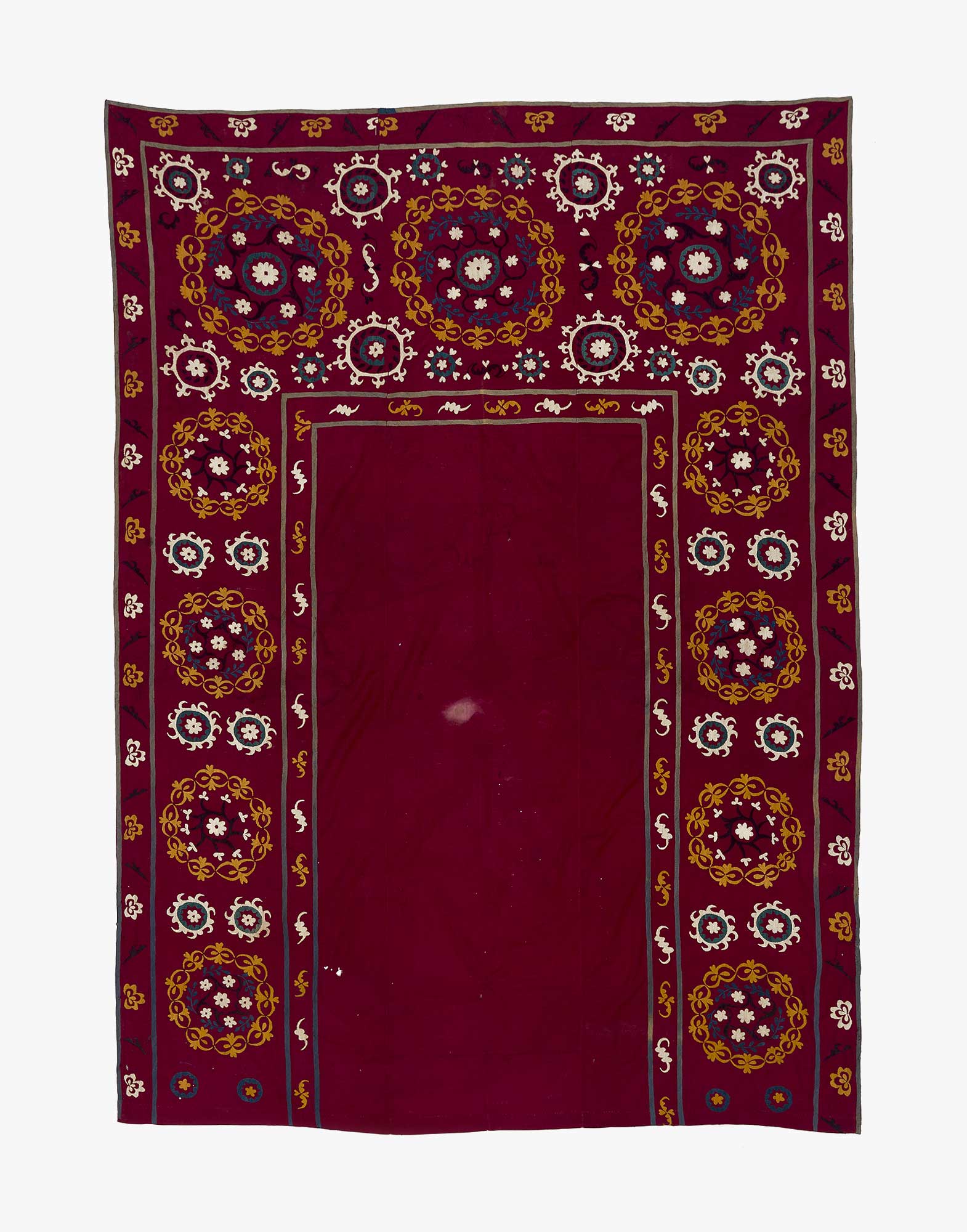 Vintage Uzbek Suzani Prayer Mat